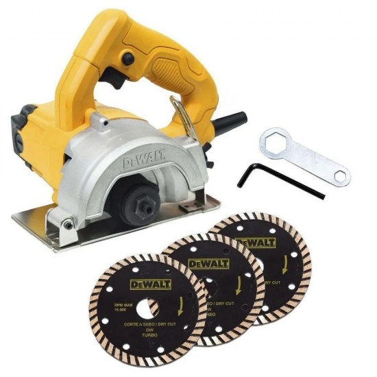 Serra Marmore 125mm 1400W Acompanha 3 Discos - Dewalt DW862Wabr - 127V