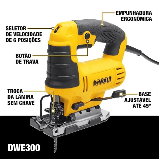 Serra Tico Tico Orbital 650W - Dewalt Dwe300BR - 127V