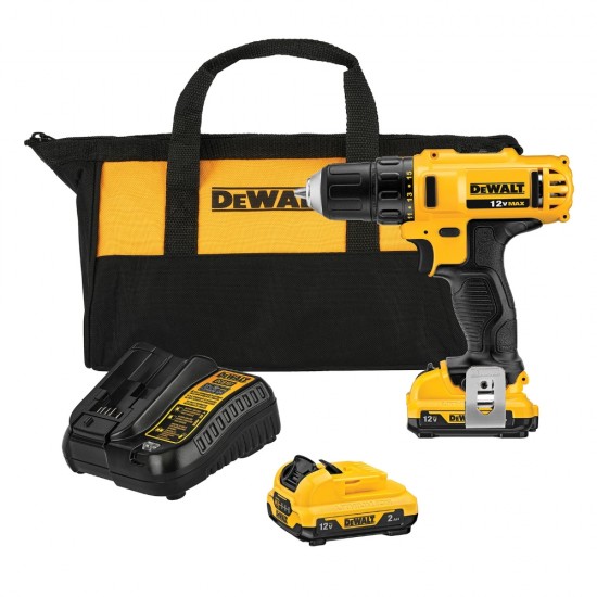 Parafusadeira Furadeira 3/8  12V Com 2 Baterias de 1,5Ah Carregador Bivolt  Com Bolsa - Dewalt-DCD710D2