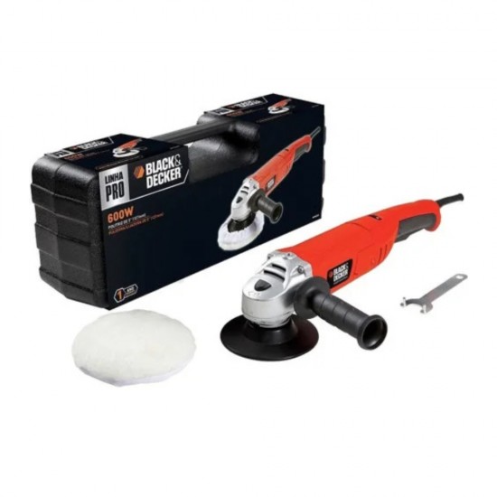 Politriz Lixadeira Profissional 5  (127Mm) 600W 127V Com Maleta Plástica E 2 Acessórios - Black Decker Wp600K-Br